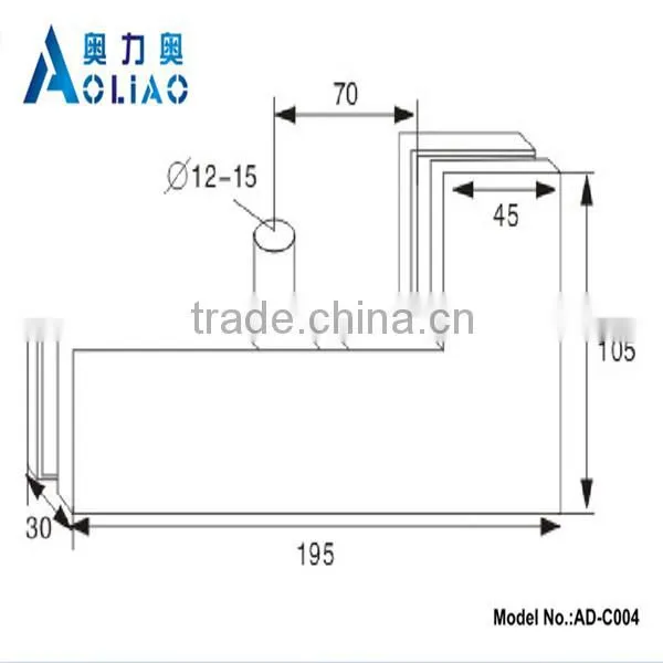 High quality glass jar with metal clip of glass door curved clamp patch fitting