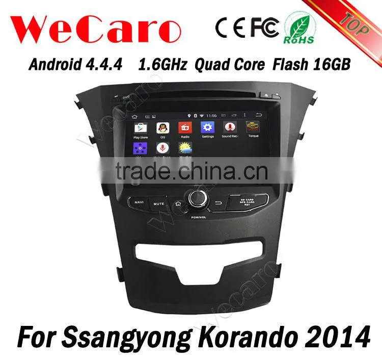 Wecaro WC-SY8067 Android 4.4.4 car radio 3g dvd gps for ssangyong korando 2014 with radio 3G wifi playstore