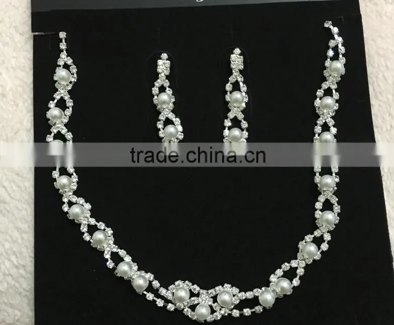 2016 Newest Design Elegant Wedding Dress Silver Bridal Jewelry Set