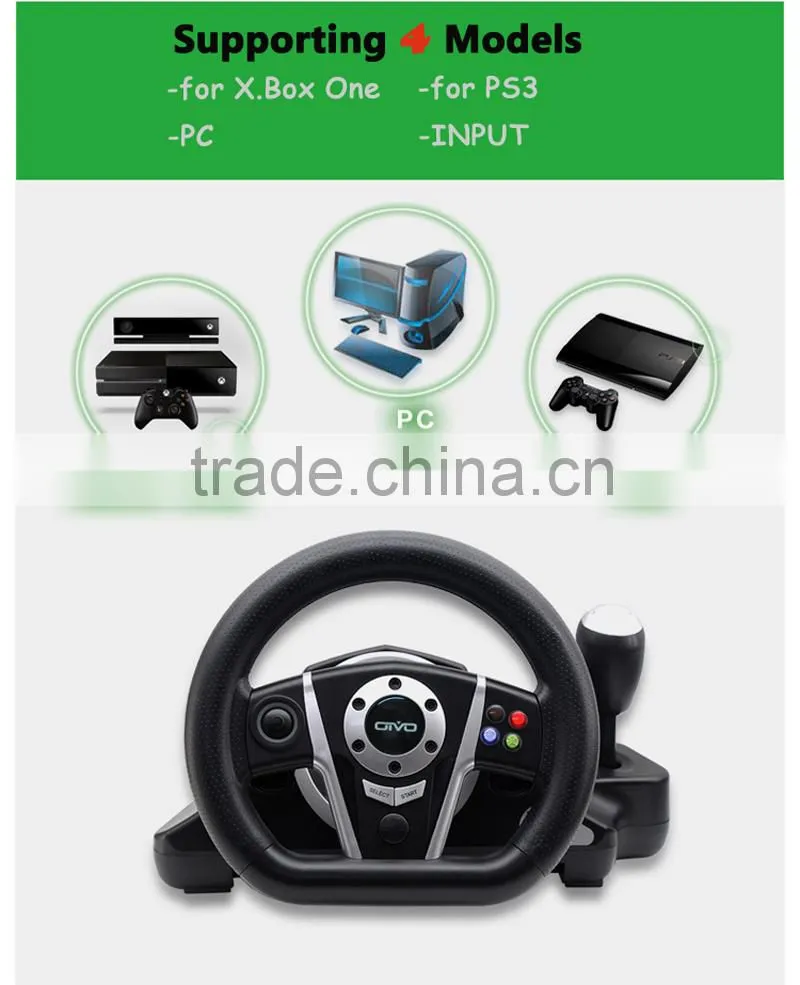 Factory Directly Video Games Accessories for xbox one / PS3 / PS2 / PC computer Racing Game USB Steering Wheel