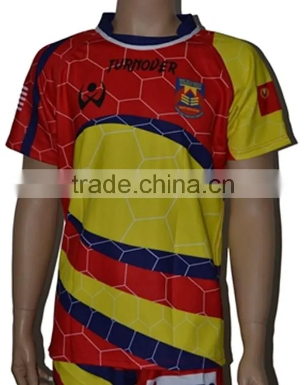 High quality performance Sublimated Rugby Practice Shirts free design cheap custom rugby jersey