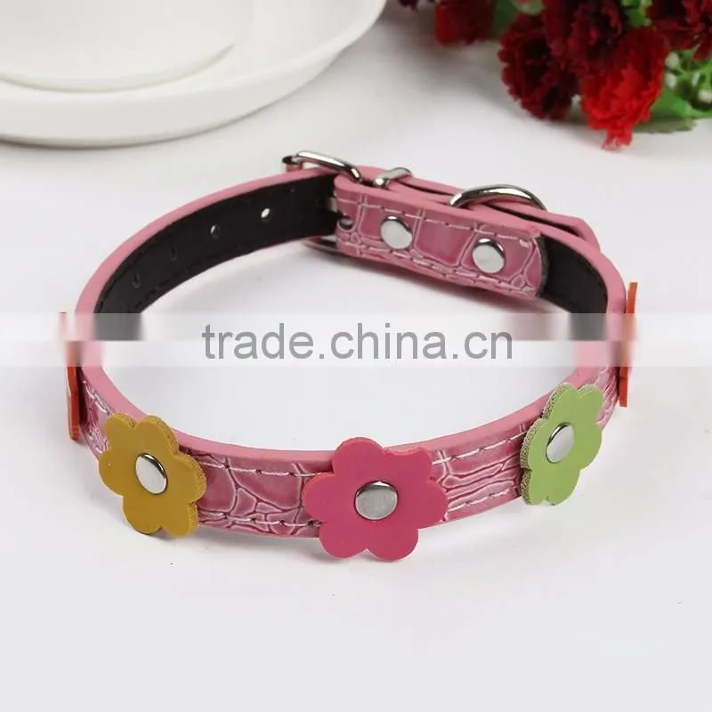 Pet collar dog collar PU traction collar small dog cat collar