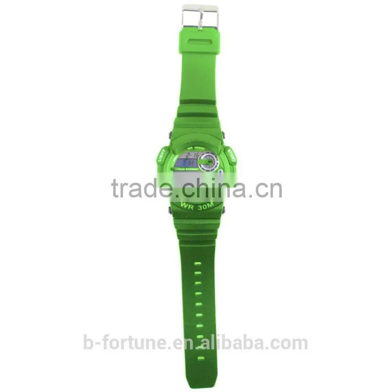 LP1344_GN Green color LCD Display Chrono Alarm Date/Day Tech digital Chinese electroni watch