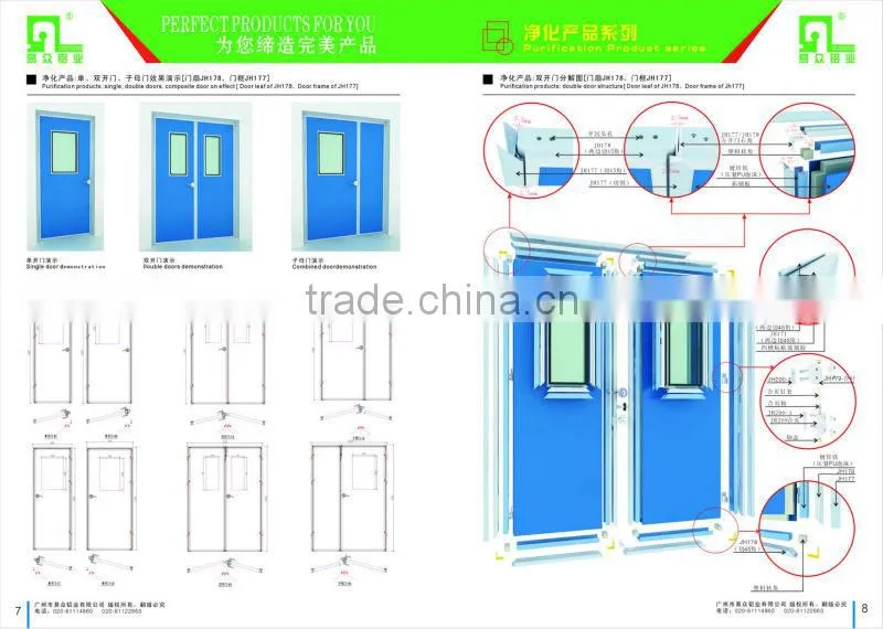 Clean room door profile