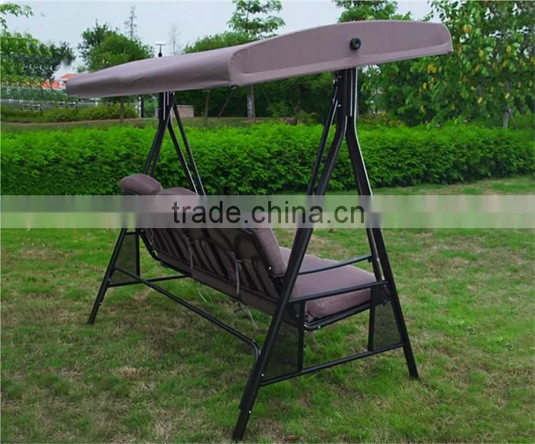 3-seat Garden Patio Shade Swing Hanging Chair Outdoor Canopy Swing Chair