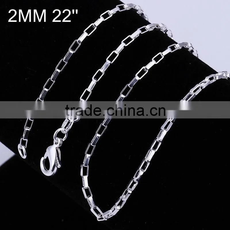 Hot sale magnetic 925 sterling silver check chain LKNSPCC005