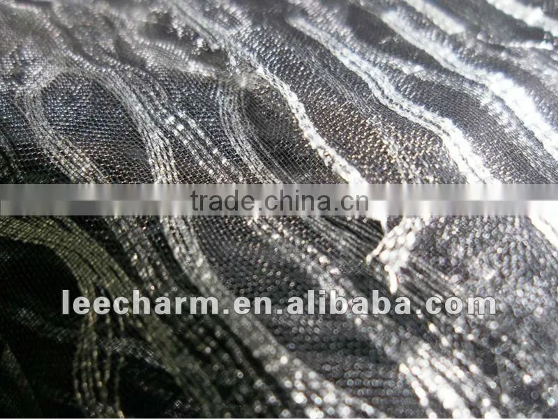 Metallic Yarn and Gray Yarn Organza