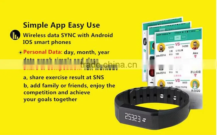 Bluetooth Waterproof bracelet pedometer, Touch Key Vibrating wristband, Smart Wristband With OLED Screen