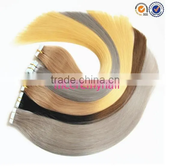 factory price cheap white russian hair tape hair extensions
