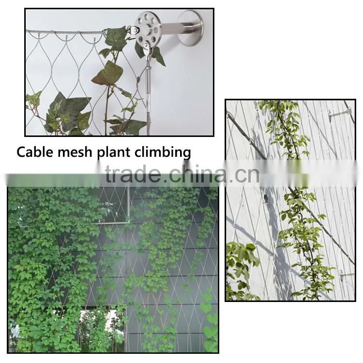 2mmx60mm X-tend flexible stainless steel wire mesh webnet railing stays with perimeter rope