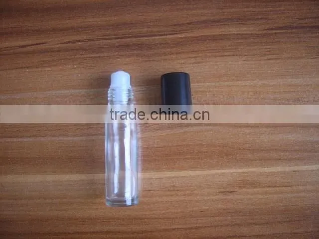 6ml frosted roll on glass bottle with white cap