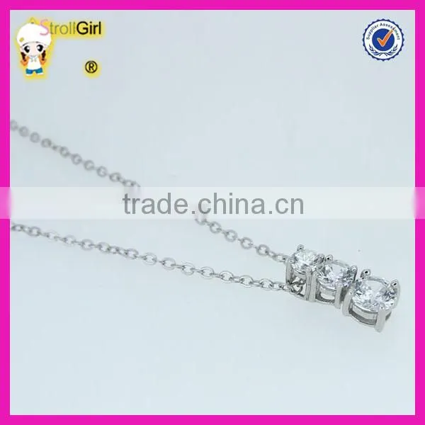 925 sterling silver jewelry wholesale 3pieces white stone designer zircon necklace
