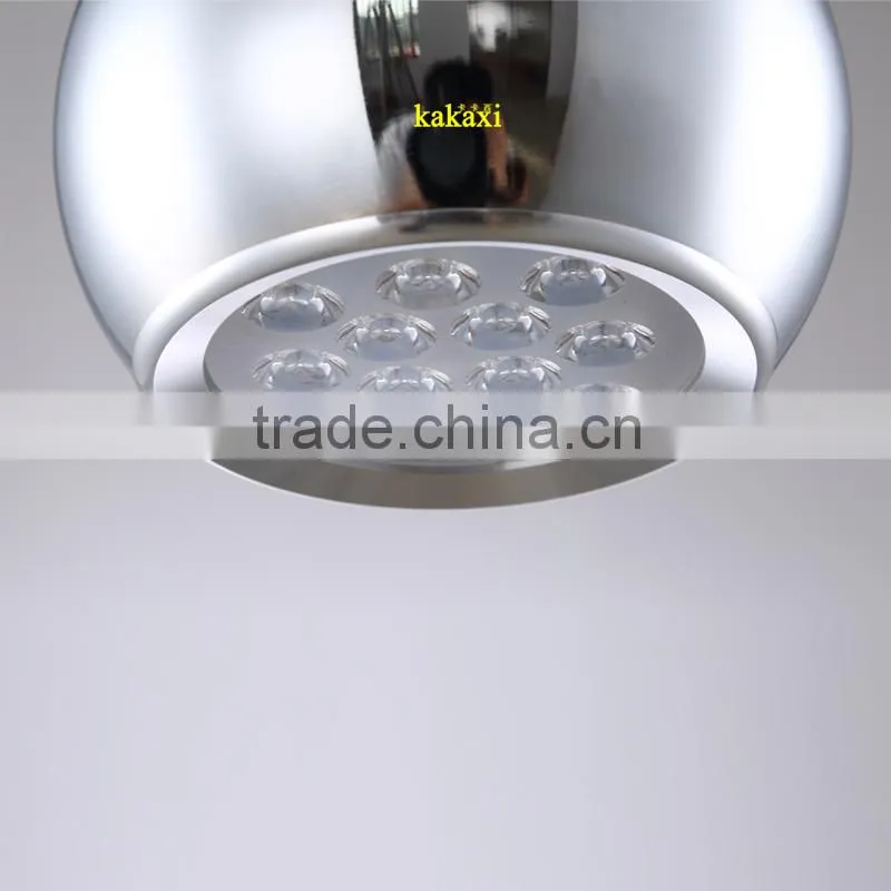 12W Apple LED Pendant Lights For Dining Room Lamp Plating Silver Color Creative LED Chandeliers