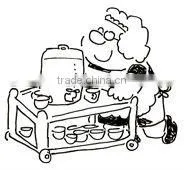 FAYK.FRL4 FILMA Tea Trolleys-European Version-4 Tier Stainless Steel Dining Cart - Round Tube