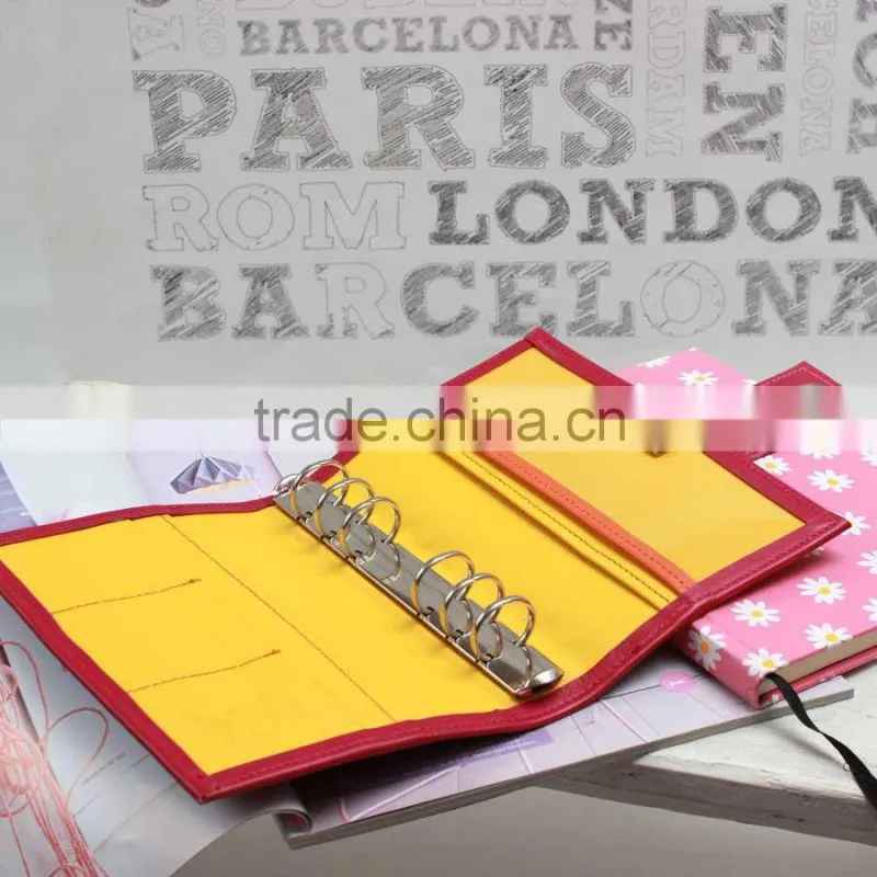 custom personalized organizer leather notebook cover with 6 ring binder