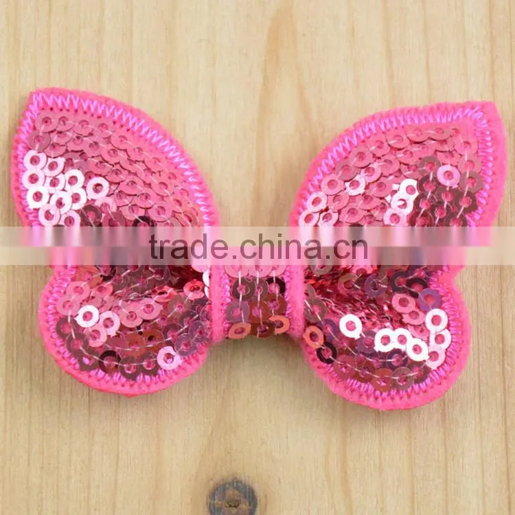 Cheap Petite 6cm sequin hair bowknot,colorful sequin bow headband hair accessory