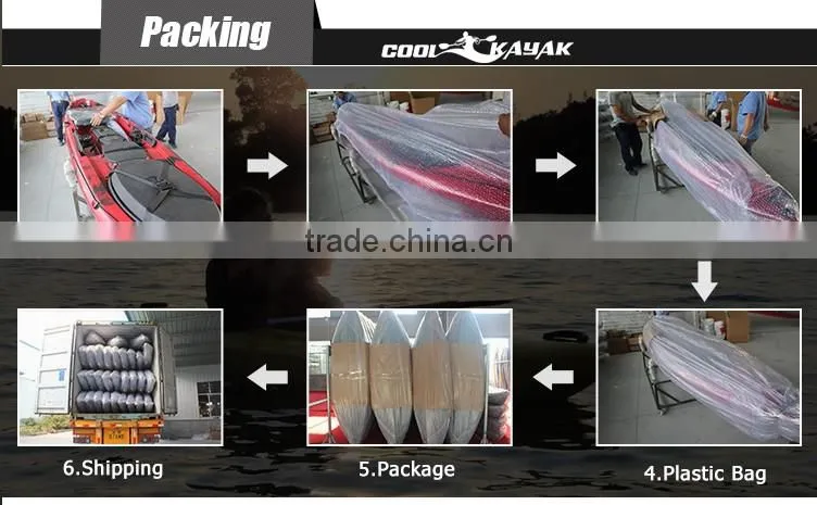 single kayak with pedals and rudder made in china