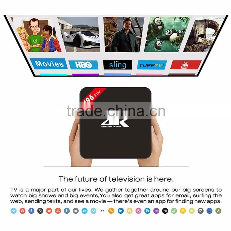 2016 Hot H96 Plus Amlogic S905 Android 5.1 TV BOX 2GB/16GB Quad Core Gigabit TV BOX