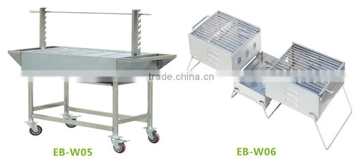 (Australia Style) Stainless Steel Outdoor Charcoal BBQ's Grill Trolley Rotisserie Spit With Variable Speed Motor 220V/110V