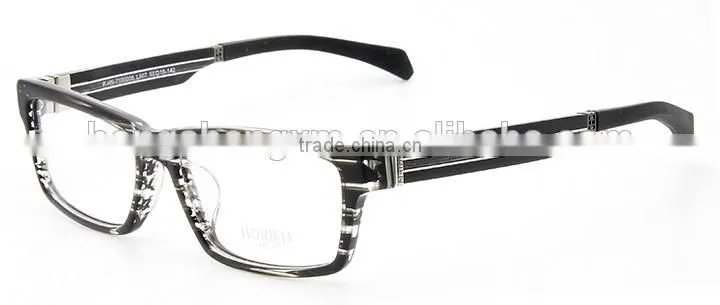 Classical Acetate Optical Frame Eyeglass with Wood Temples