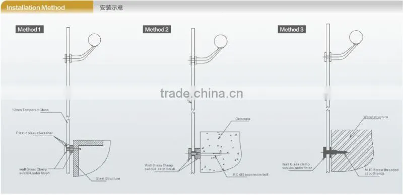 wall mounted glass standoff hardware made in china