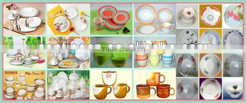 30pcs full decal glazed plated tableware set