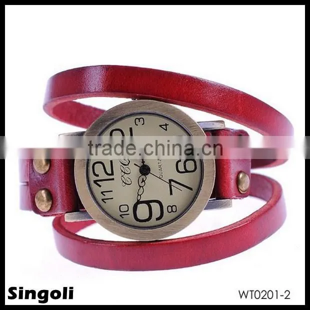Fashion Classic Elegant Leather Watch Straps Wholesale Roma Number Dial Quartz Woman Watch
