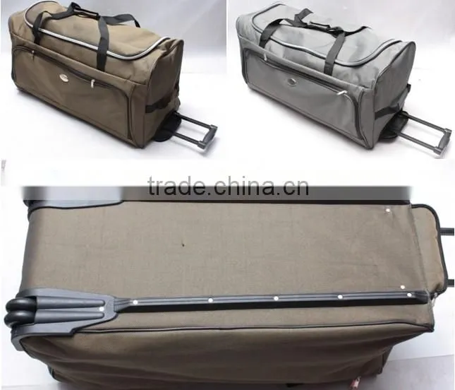 stock stocklot overstock closeout nylon wheeled trolley travel bag