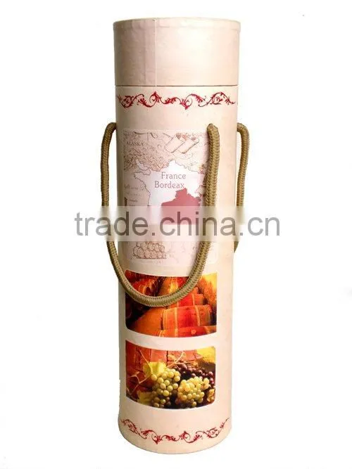 Paper wine storage box with handle