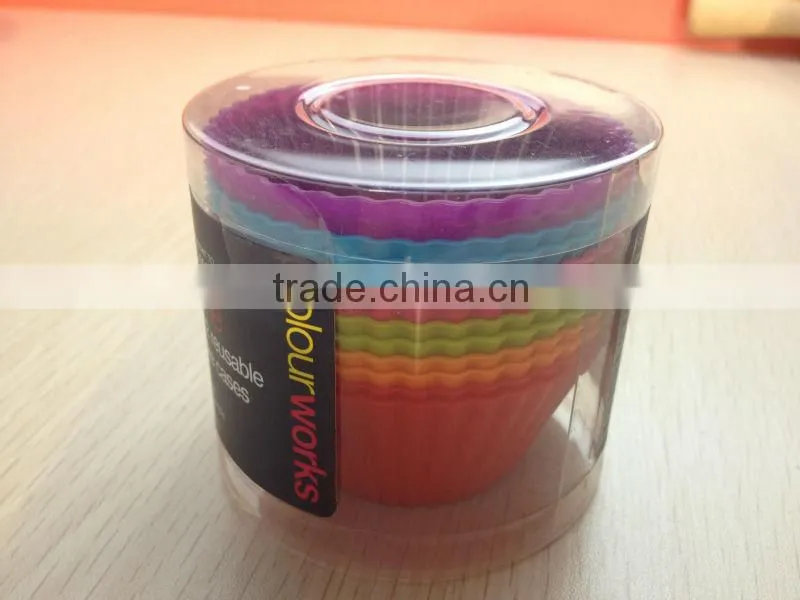 Colorful round silicone muffin mold