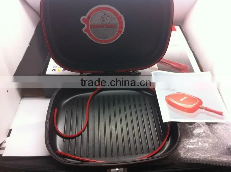 HQ Die-casting aluminum non-stick coating double side frying pan
