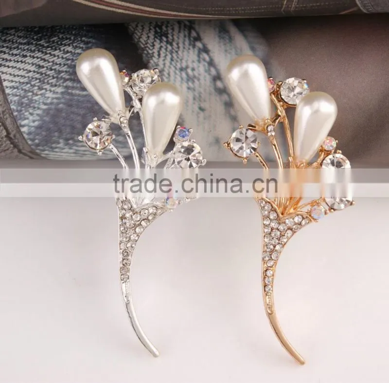 Bouquet Purple Rhinestone Brooch For Bag,Alloy Metal Rhinestone Scraf Buckle For Garment Embellishment