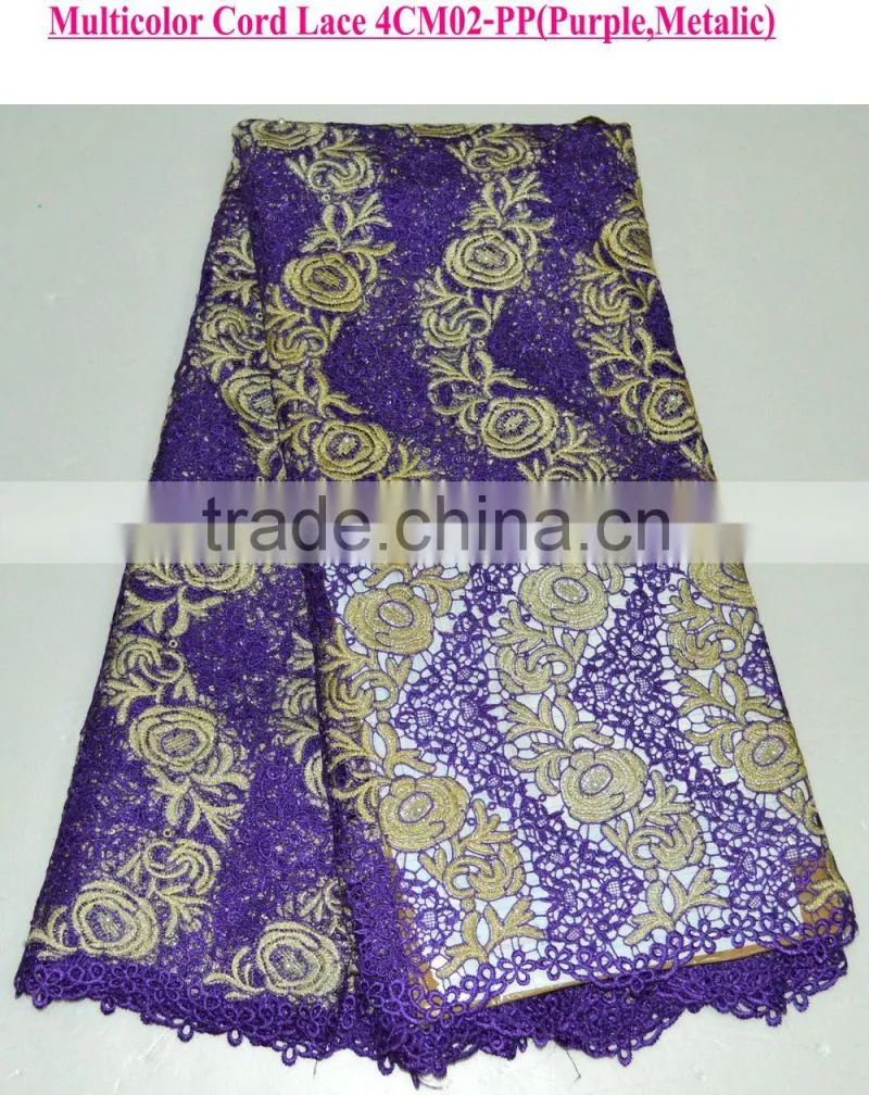 New style applique embroidery lace fabric flower girl dresses african lady clothes