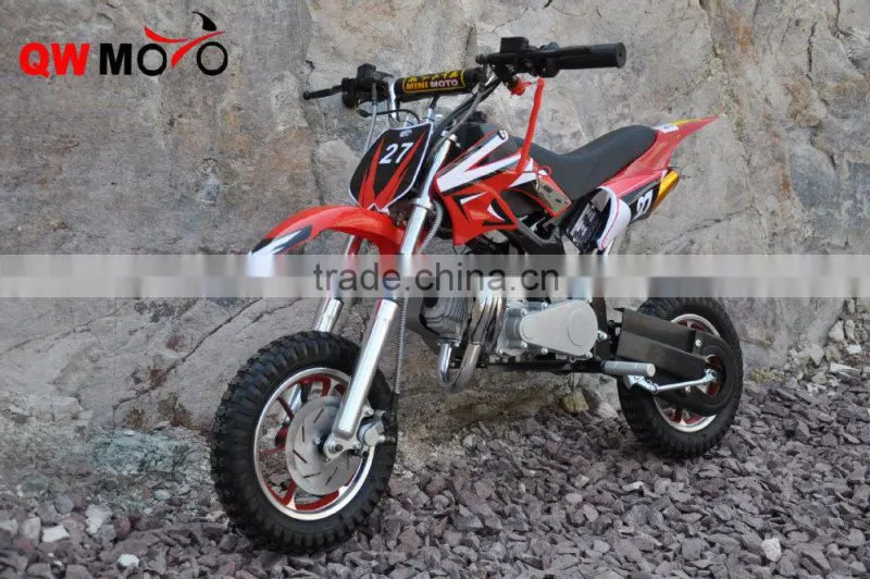 QWMOTO CE Mini kids dirt bike 50cc mini gas motorcycle bike for kids