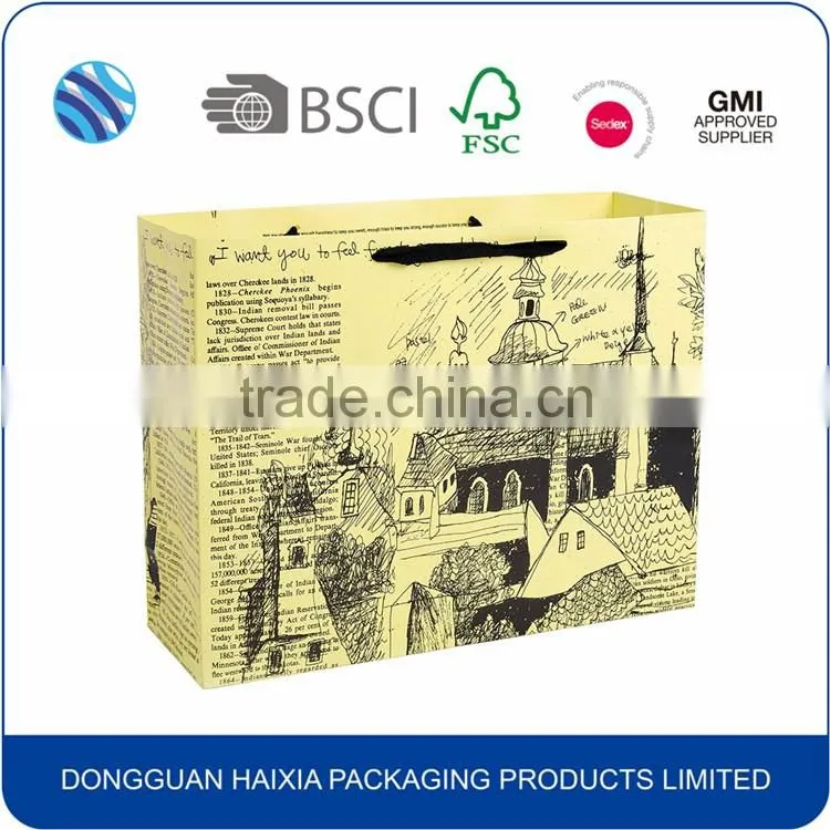 Colorful Printing Handle Bag Shopping Paper Bag Price