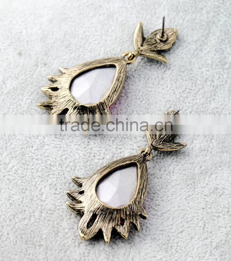 Waterdroplet mixcolor leaf shape vintage vintage earrings earrings