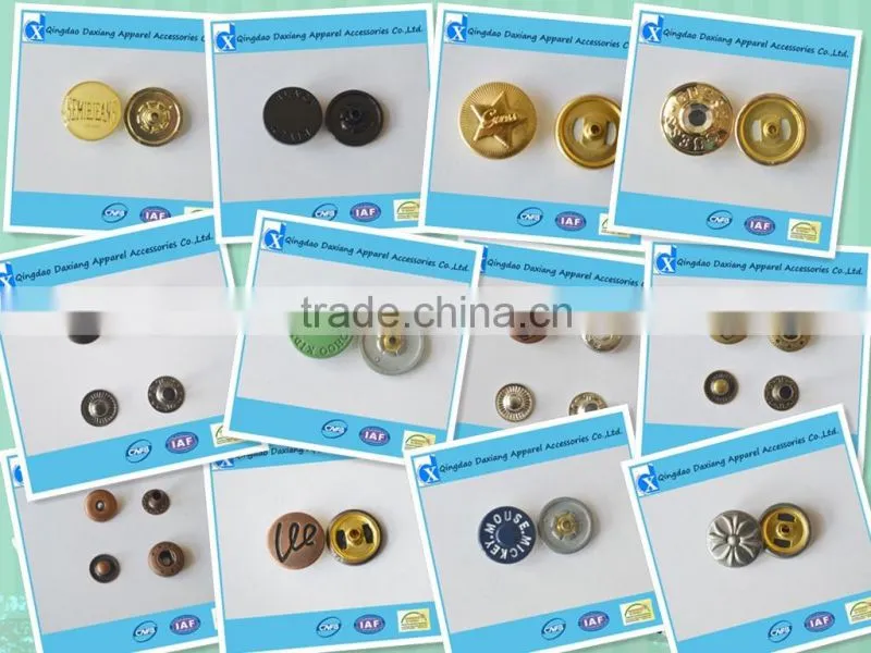 High end gold spring snap button