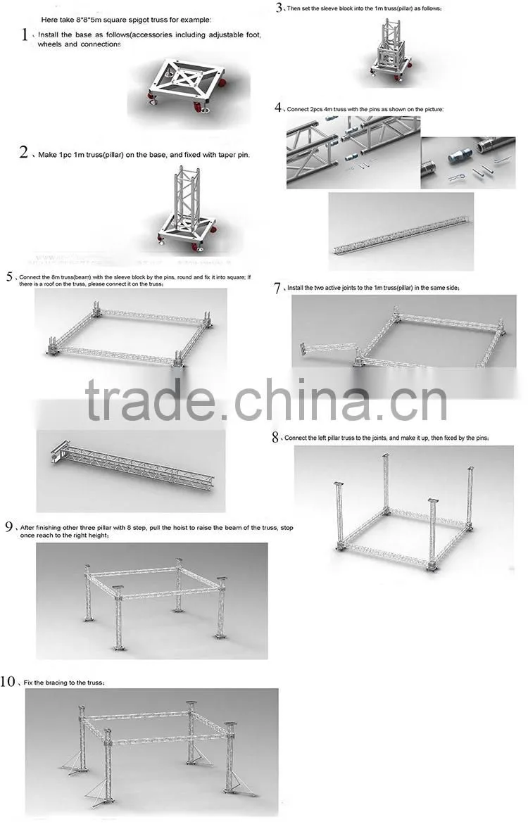 Constructed lighting truss clamp connected truss