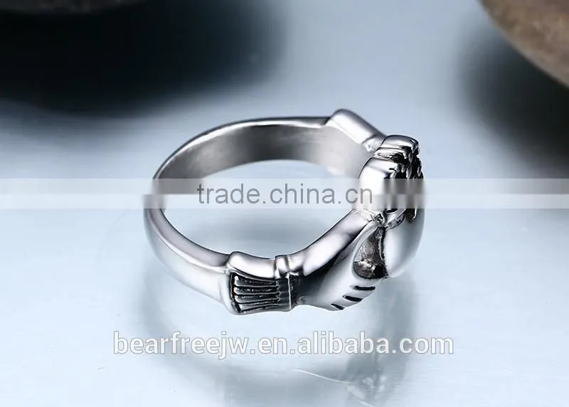Stainless Steel Wedding Rings Men Women Claddagh Ring Ireland Heart Crown