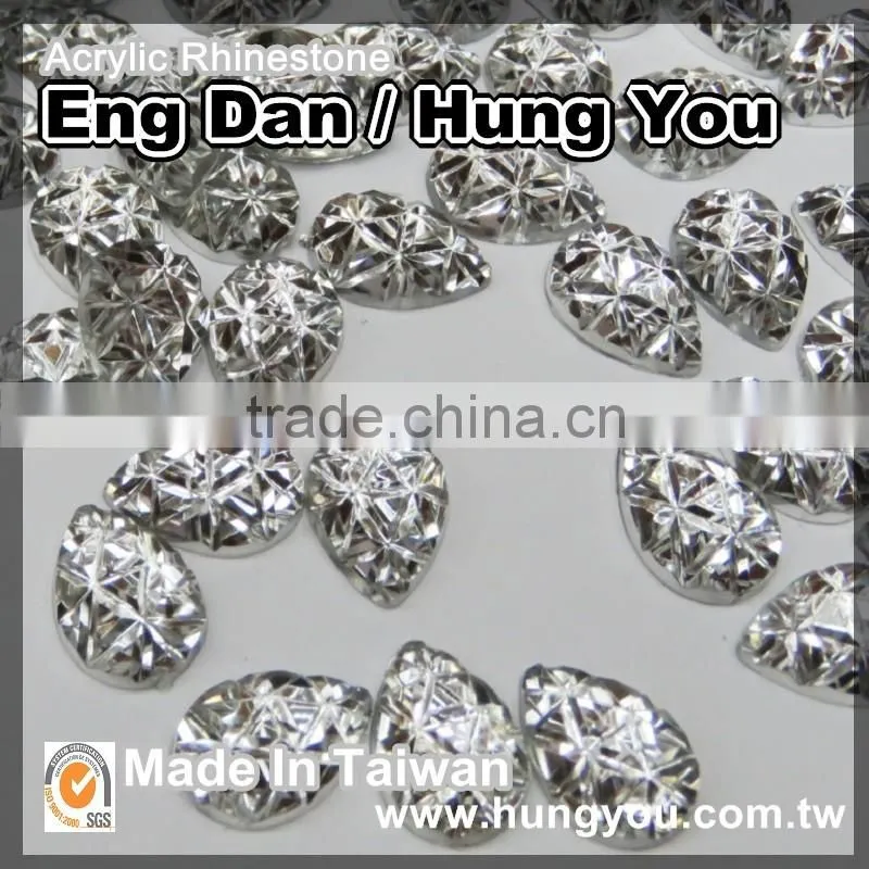 2 Holes Point Back Taiwan Garment Accessories Rhinestone Buttons