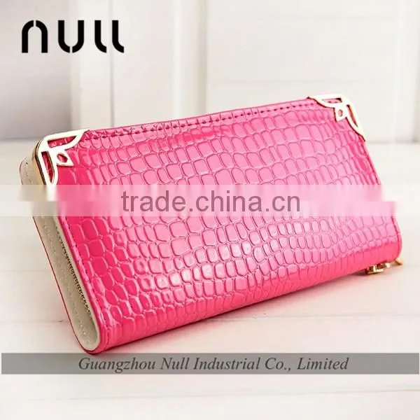 good brand promotion crocodile embossed leather long wallet clutch purse