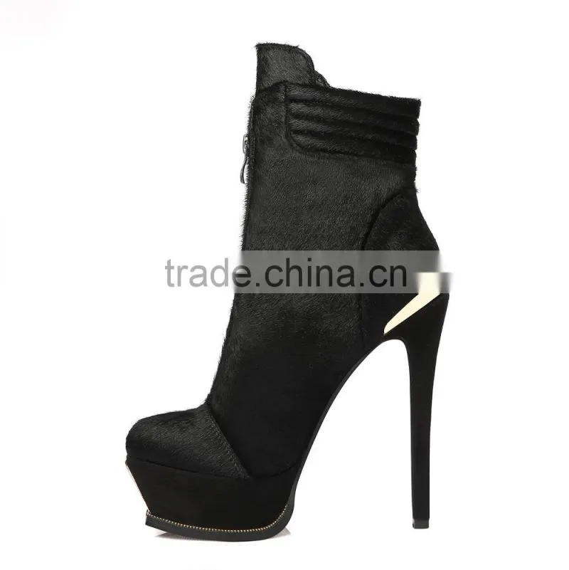 OLZ34 lightweight high heel size 5-12 waterproof ladies high heel ankle boots for women