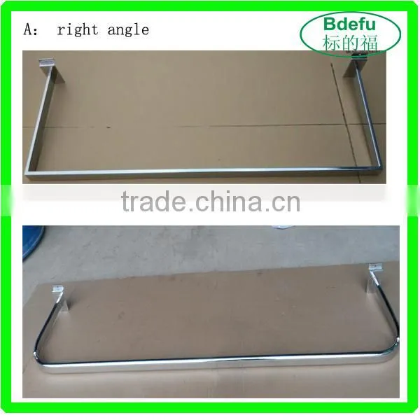 U shaped metal chrome clothes hanging rails