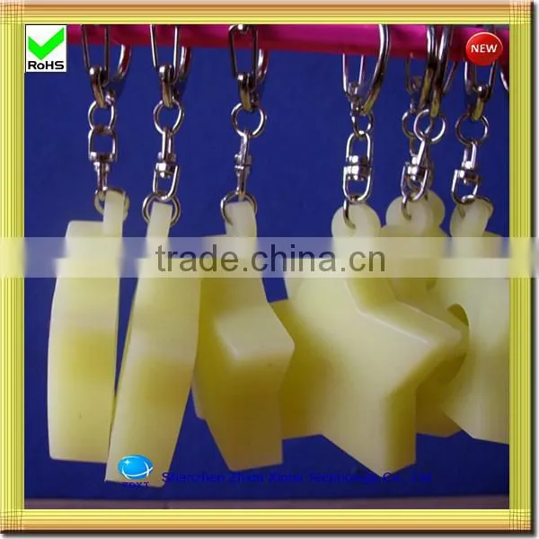 glow in the dark silicone led key ring