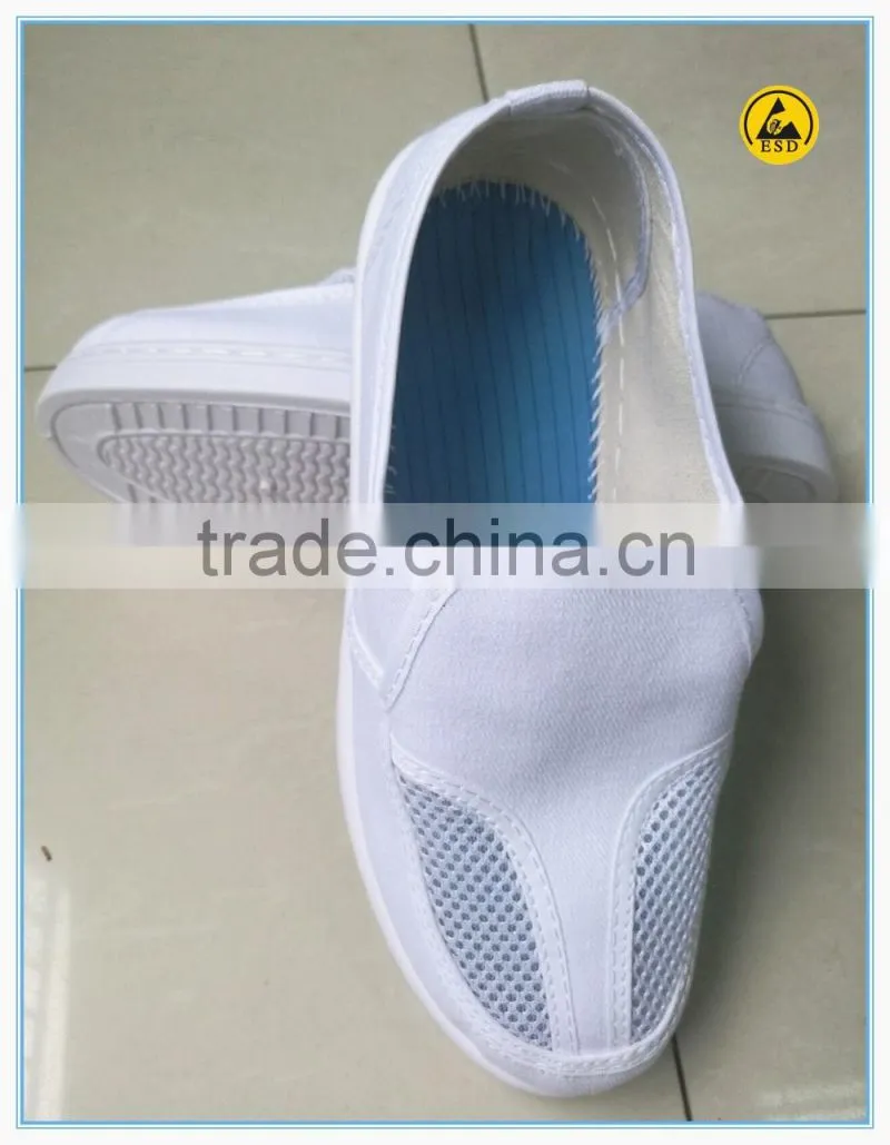 Good quality white color canvas upper PVC outsole pvc esd shoes