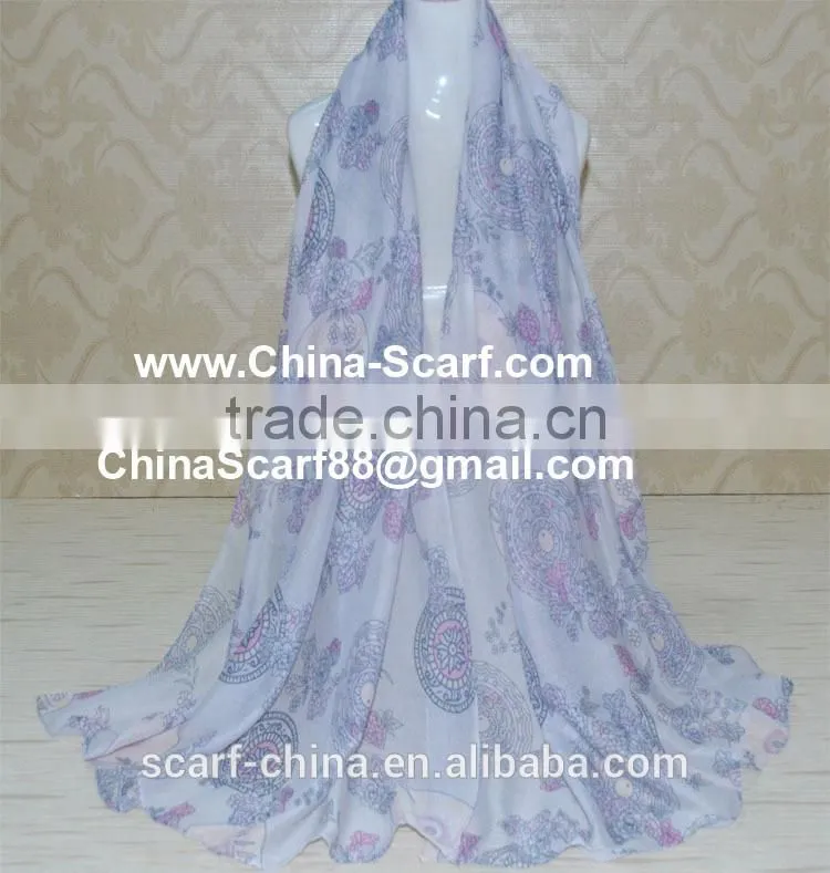 Wholesale viscose flower fashion scarf