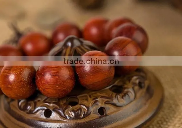 Men's Nice Round Natural Cat's Eye Red Antifatigue Sandalwood Beads Bracelet