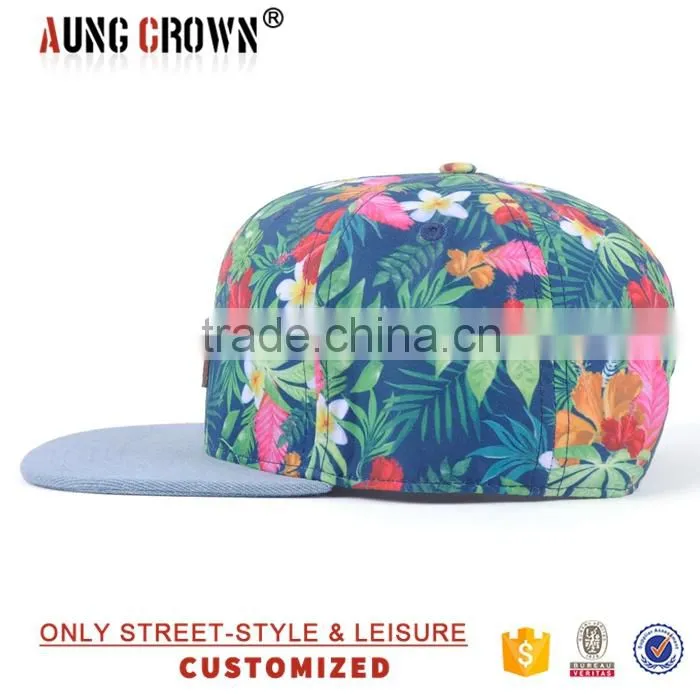 promotional snapback hat/wholesale fashion hat/floral snapback hat