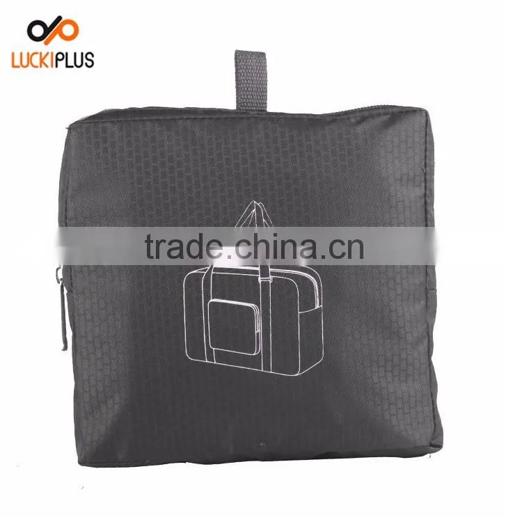 Luckiplus Foldable Travel Duffel Bag Luggage Sports Gym Water Resistant Nylon Black