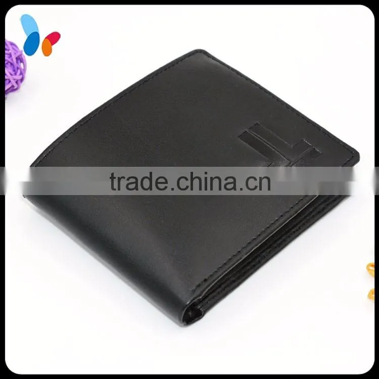 Euorpe style hot stamped black authentic leather wallet men wallet